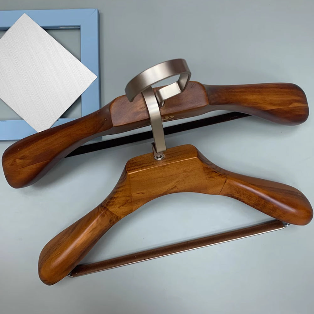 Jelimate Wide Shoulder Solid Wood Hangers Strong Wooden Hangers for Mens and Womens Wear