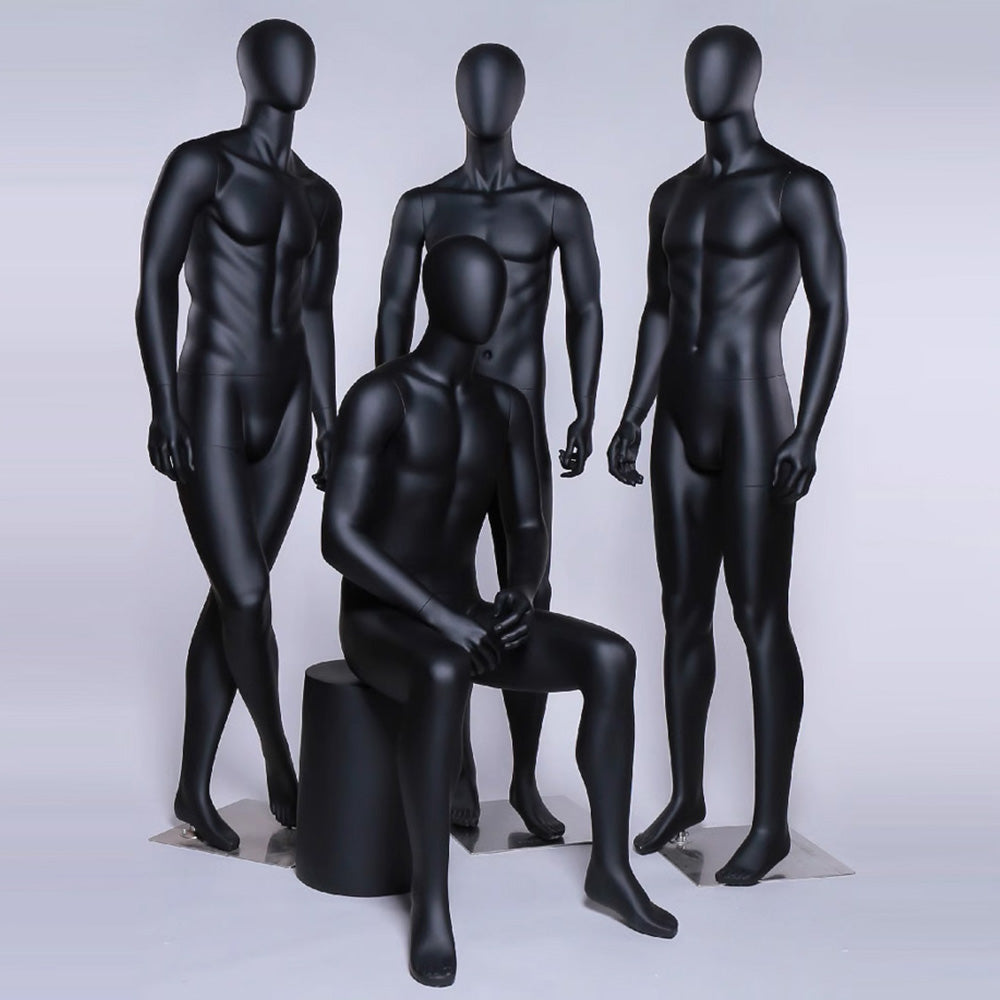 Jelimate Realistic Male Mannequin Full Body Model,Male Full Body Dress Form Black White Fiberglass Mannequin,Window Display Male Sport Mannequin Suit Model,Clothing Shop Male Display Mannequin for Clothes