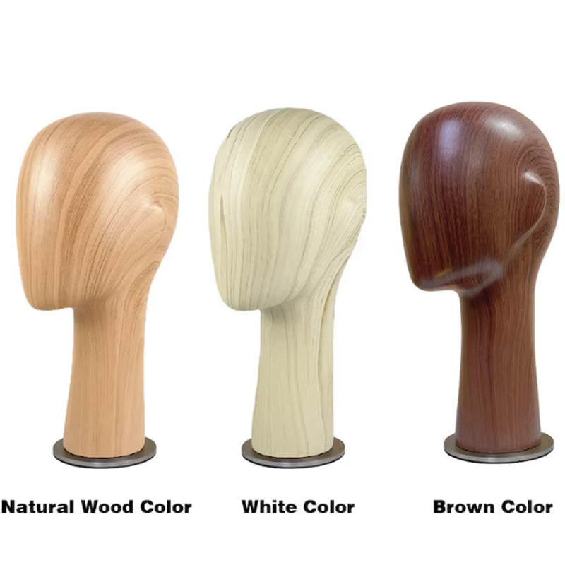 Jelimate Water Transfer Wooden Head Effect Fiberglass Mannequin Head Display,Hat Mannequin Head Dress Form,Sunglasses Headband Display Head Model Props