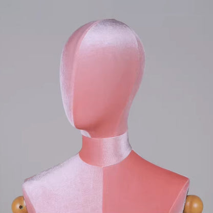 Premium Velvet Female Mannequin Torso with Articulated Mechanical Arms – Two-Tone Luxury Dress Form for Bridal & Boutique Display