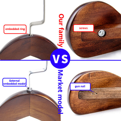 Retro Wide-Shoulder Wooden Hanger: Premium Non-Slip Closet Essential