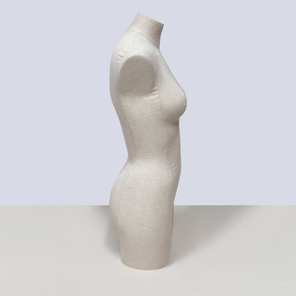JELIMATE Half Body Mannequin Torso, Linen Dress Form for Lingerie Underwear Display
