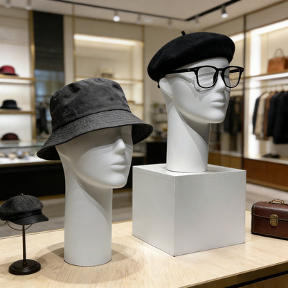 Premium Electroplated Mannequin Head Display Stand - Luxury Wig Hat Glasses Jewelry Holder