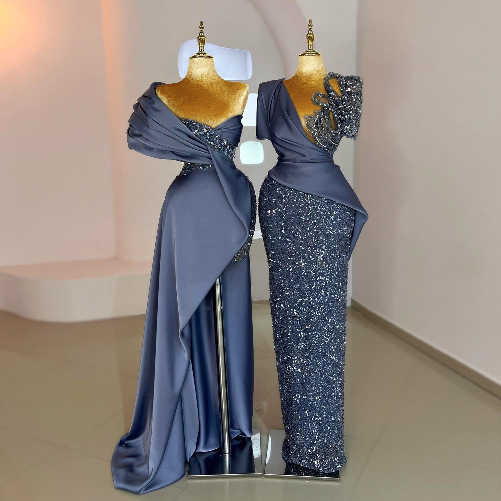 JELIMATE Gold Velvet Female Mannequin Torso,S-Curve Large Hip Dress Fo