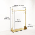 JELIMATE Gold Clothing Display Rack for Boutique – Single & Double Rod Stand
