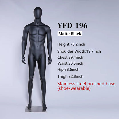 Premium Male Mannequin Full Body - Athletic Build Fiberglass Display