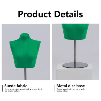 Suede Bust Mannequin for Lingerie Display - Handcrafted Matte Finish Display Prop