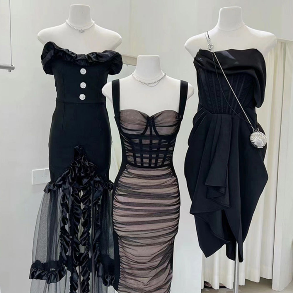 Jelimate Female Mannequin Torso with Head & Wooden Arms | Half Body Dress Form for Clothing Display