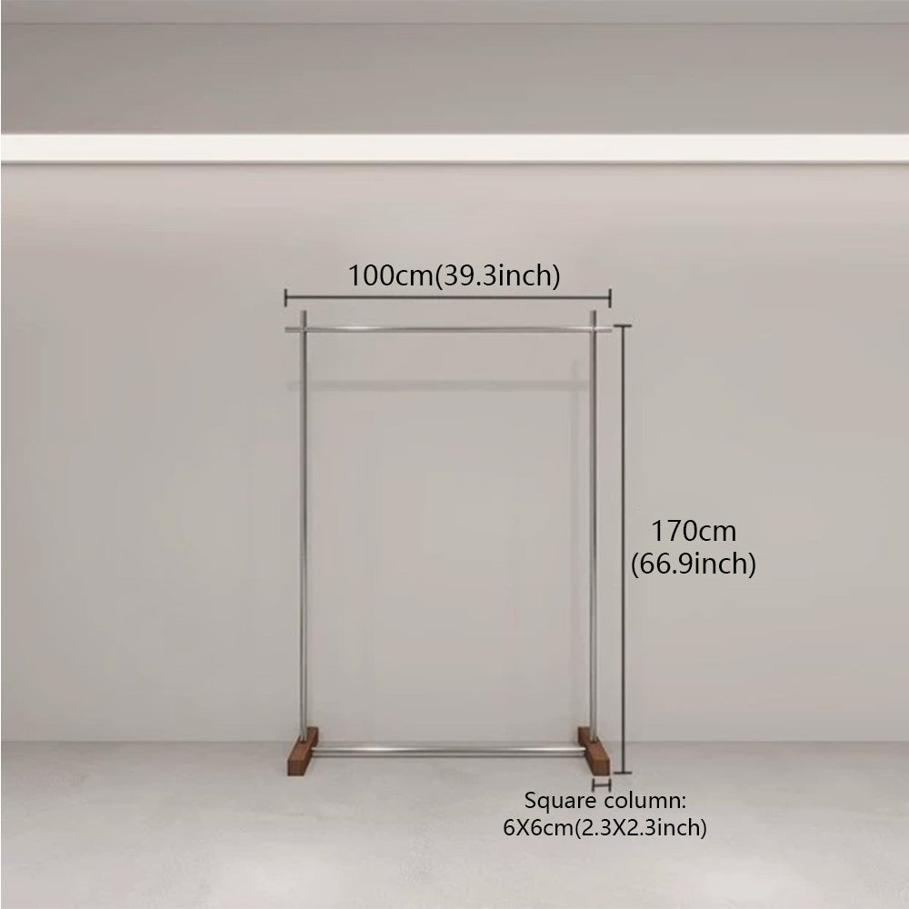 JELIMATE Walnut Clothing Display Rack for Boutique Retail Store Showroom Floor Standing