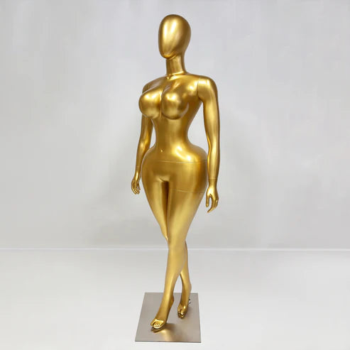 JELIMATE Gold Female Full Body Mannequin for Lingerie, Wigs & Complete Outfits