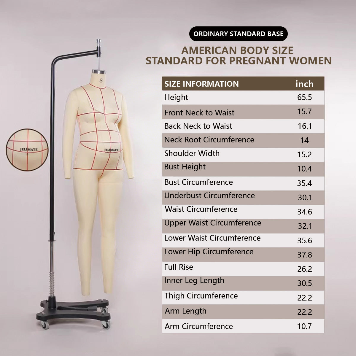 7-9 Months Pregnancy Maternity Dress Form | Optimized for SHEIN Size S Standard