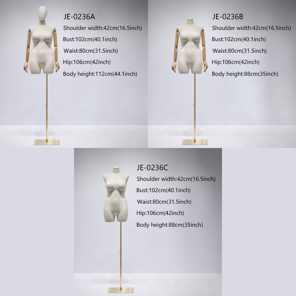 Jelimate Half Body Female Plus Size Mannequin,Women Display Mannequin Torso Plus Size Dress Form,Large Size Clothing Display Dress Form Plus Size Model