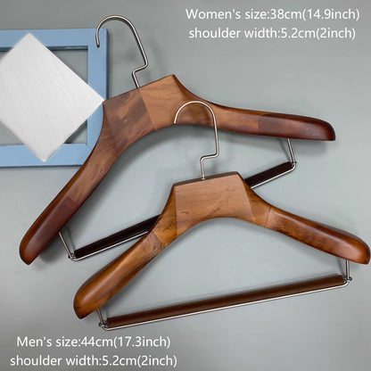 Jelimate Wide Shoulder Solid Wood Hangers Strong Wooden Hangers for Mens and Womens Wear