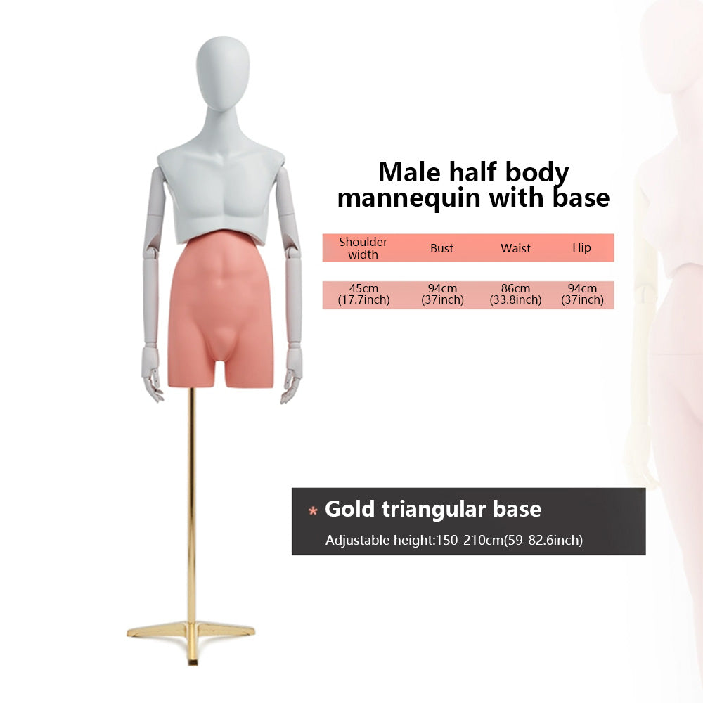 Premium Modern Mannequin Torso - Flexible Rotating Waist & Articulated Wooden Arms - Male, Female & Child Models