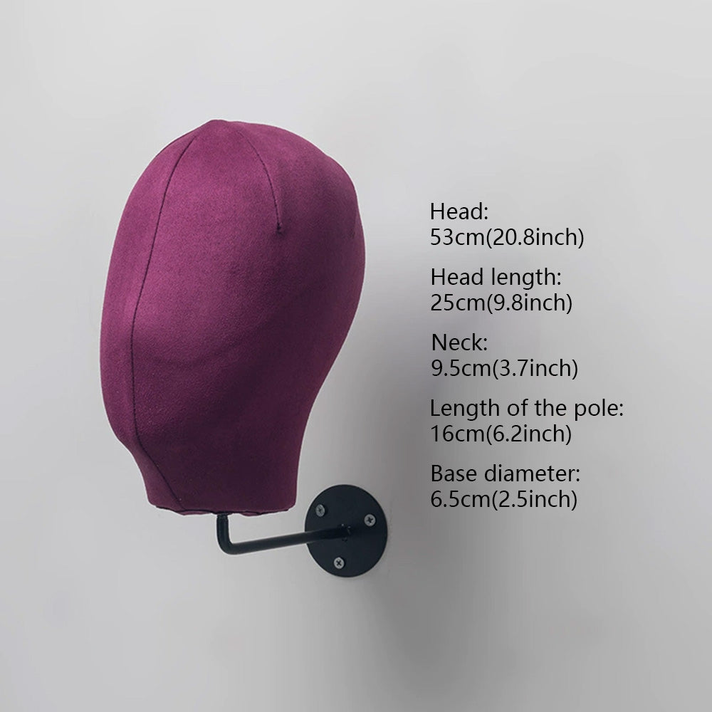 JELIMATE Wall Mount Mannequin Head Display Stand for Hats Wigs Glasses Earrings