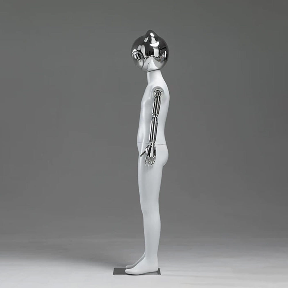 JELIMATE Kids Full Body Mannequin Chrome Anime Cat Head Children Clothing Display