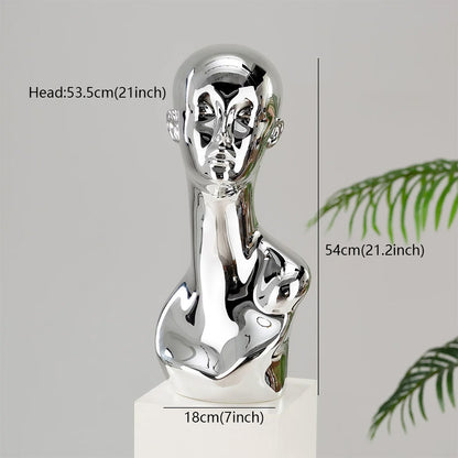 Electroplated Mannequin Head Display Stand - Wig Hat Scarf Jewelry Display Prop for Retail Stores