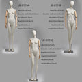 JELIMATE Premium Female Display Mannequin - Matte Beige Fiberglass Body with Articulated Real Wood Arms & Stable Calf-Support Base