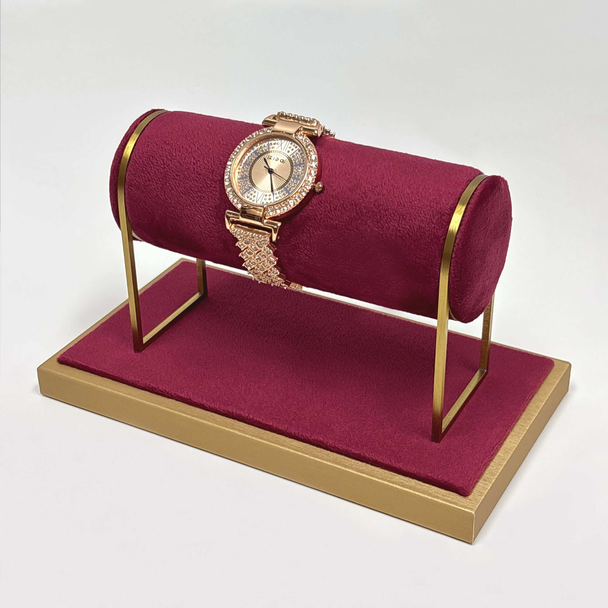 Jelimate Red Velvet Jewelry Display Stand – Watch, Bracelet & Ring Organizer for Home or Store Use