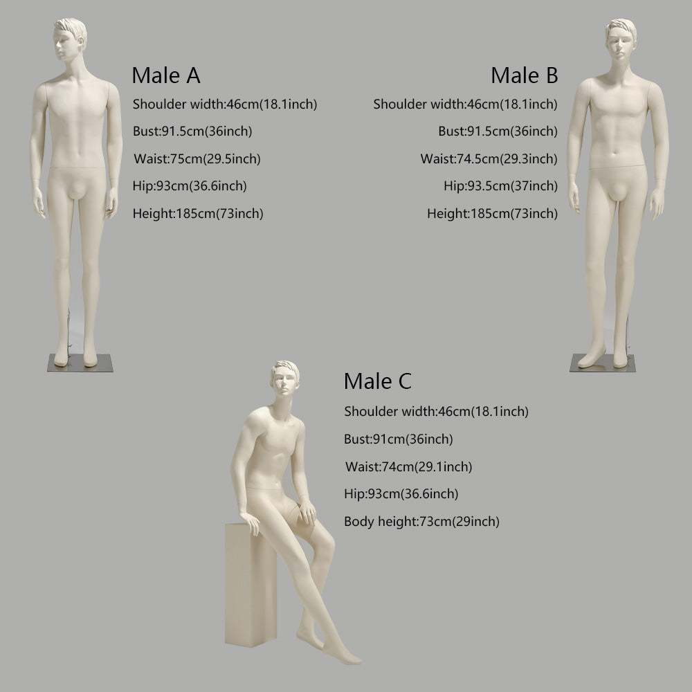 JELIMATE High Quality Fiberglass Female Male Full Body Mannequin,Luxury Window Display Dress Form Model,Clothing Shop Jewelry Clothing Display Model Props