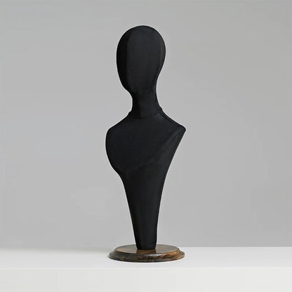 JELIMATE Fabric Mannequin Head Stand with Wood Base for Hat Wig Jewelry Display