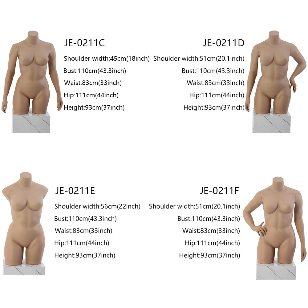 Jelimate Full Body Female Plus Size Mannequin,Half Body Women Plus Size Dress Form Model,Big Breast Lingerie Swimsuit Pant Bikini Underwear Mannequin