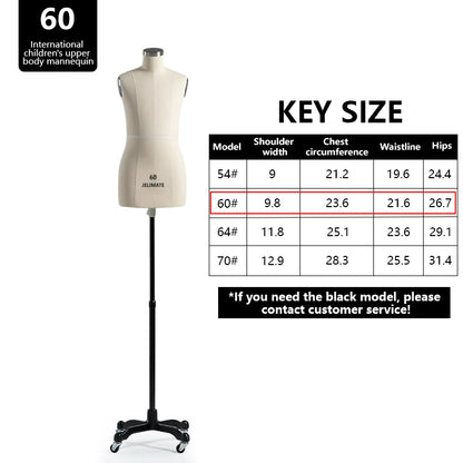 JELIMATE Professional Childrens Adjustable Dress Form (Pin-Insertable & Flocked)