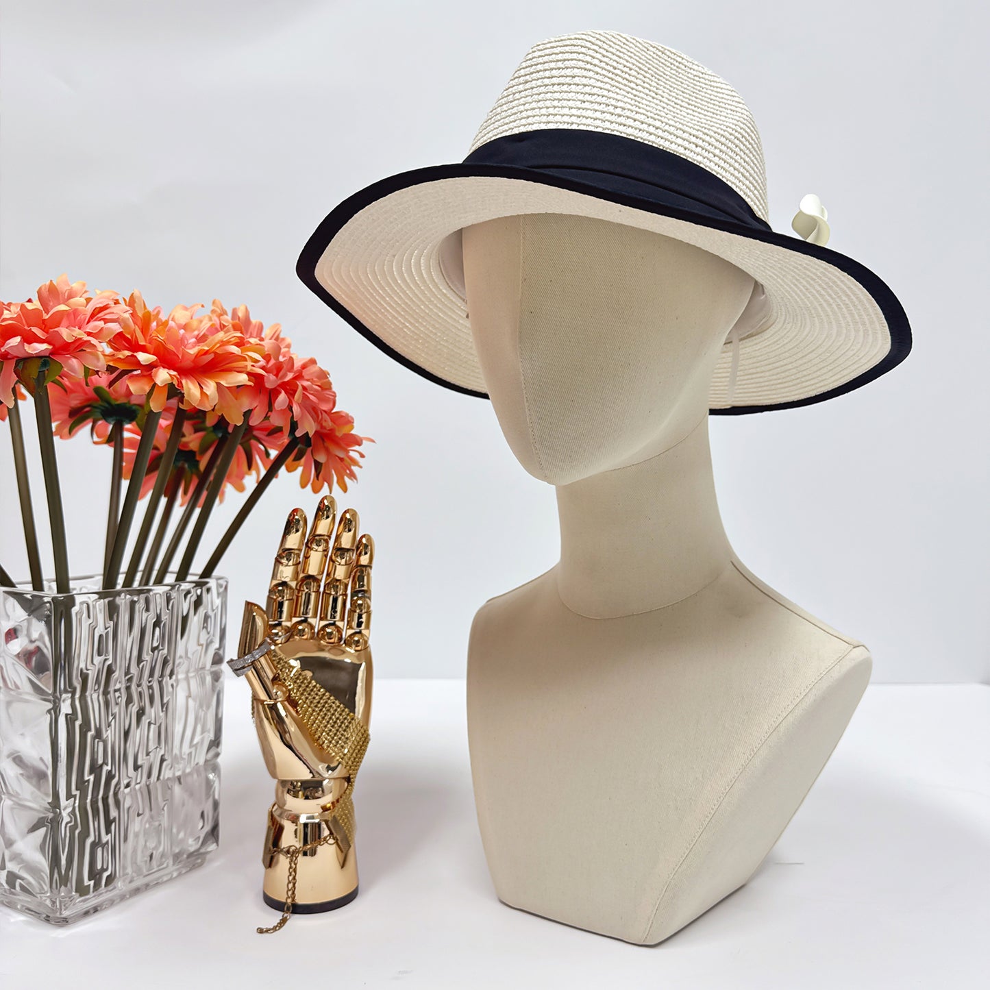 JELIMATE Linen Mannequin Head for Wigs Hats Jewelry Display | Wig Head Stand