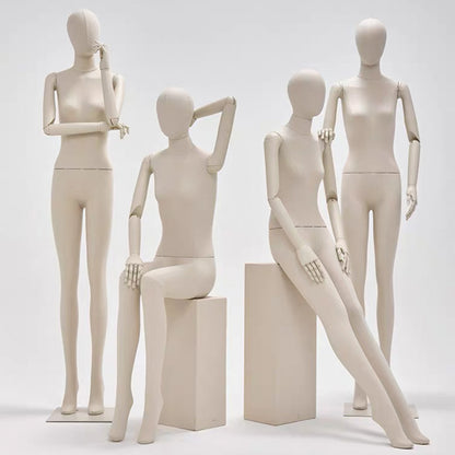 JM0163 Premium Beige Female Full Body Mannequin - 4 Versatile Poses
