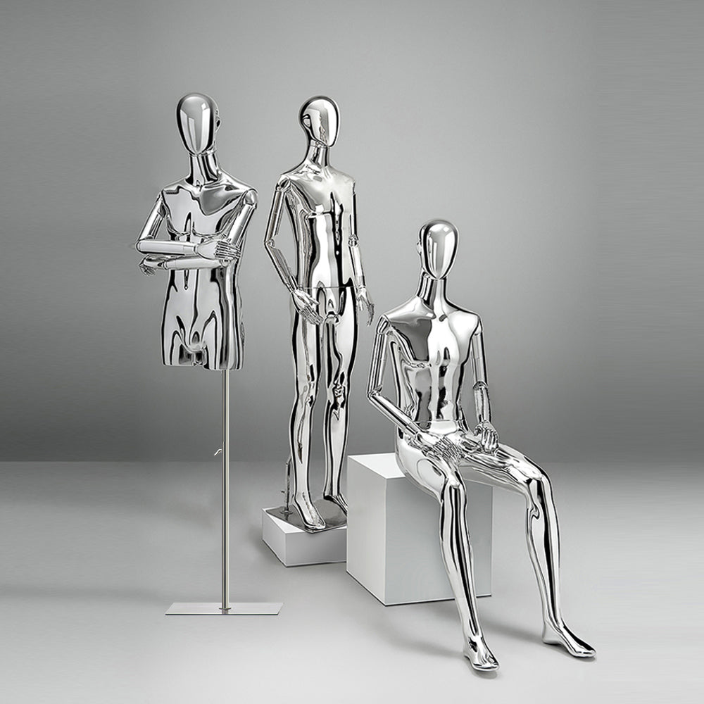 JELIMATE Luxury Mirror Mannequin (Silver & Gold) | Male Full Body Display Mode