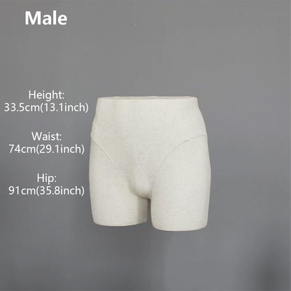 JELIMATE Male & Female Buttocks Mannequin for Underwear Swimwear Shorts Belt Display Stand
