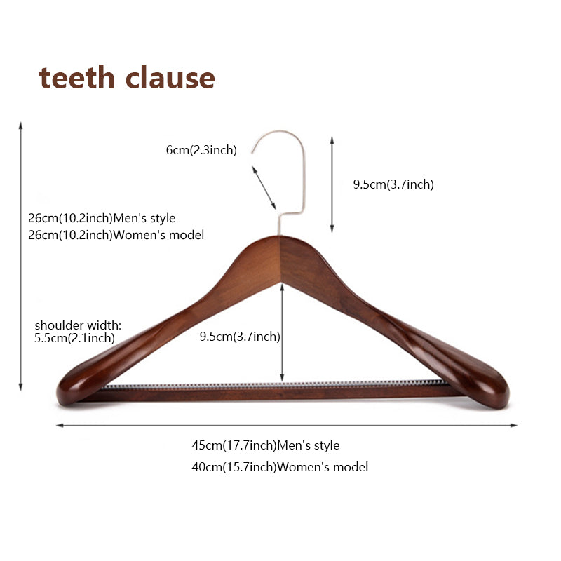 Retro Wide-Shoulder Wooden Hanger: Premium Non-Slip Closet Essential