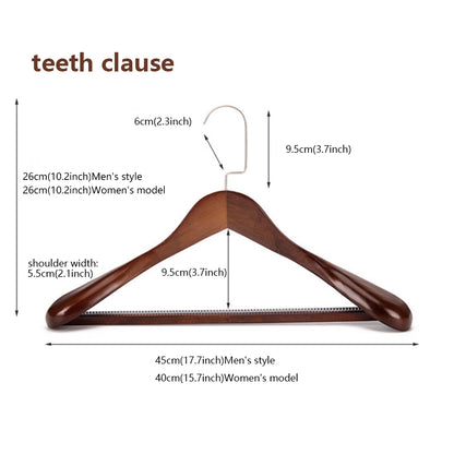 Retro Wide-Shoulder Wooden Hanger: Premium Non-Slip Closet Essential