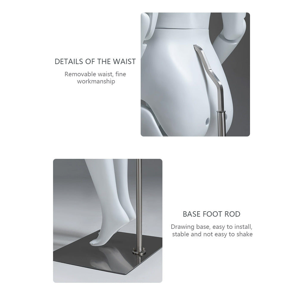 Premium Full Body Mannequin - Flexible Joints with Wooden Arms & Velvet Finish