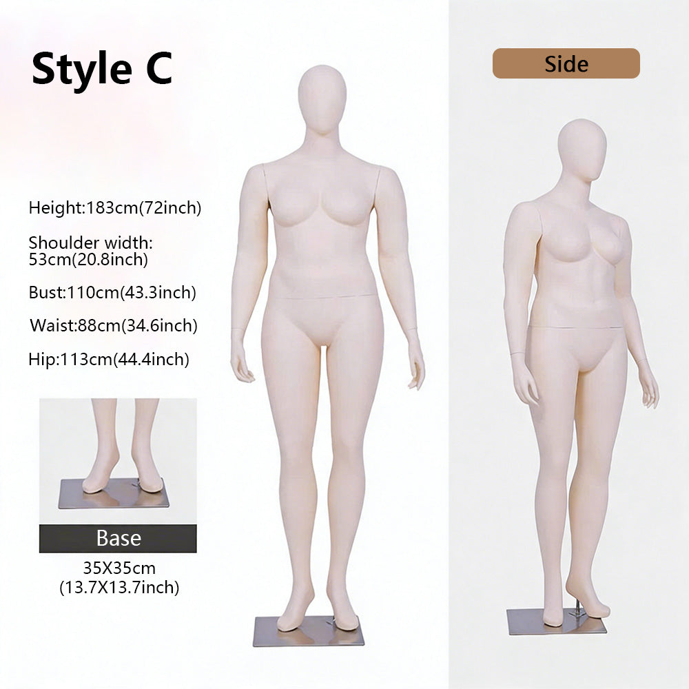 JELIMATE Plus Size Female Mannequin | Full Body & Half Body | Clothing Lingerie Swimwear
