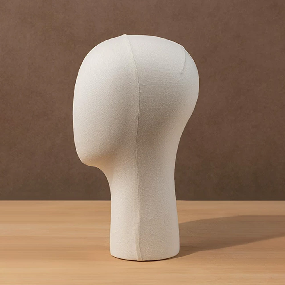 JELIMATE Fabric Mannequin Head Display Stand for Wigs Hats Scarves with Adjustable Base