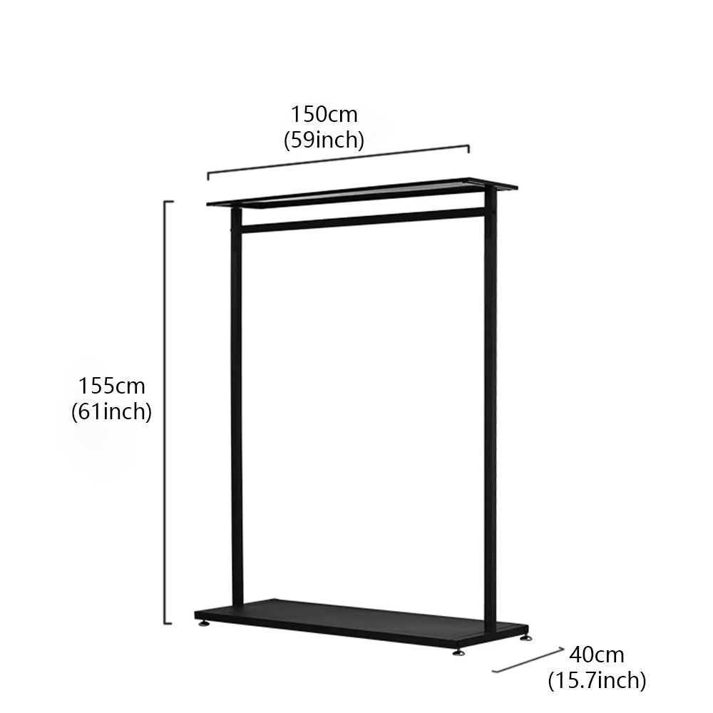 JELIMATE Black Floor-Standing Clothing Display Rack for Retail Store & Home Closet
