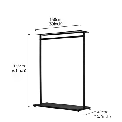 JELIMATE Black Floor-Standing Clothing Display Rack for Retail Store & Home Closet