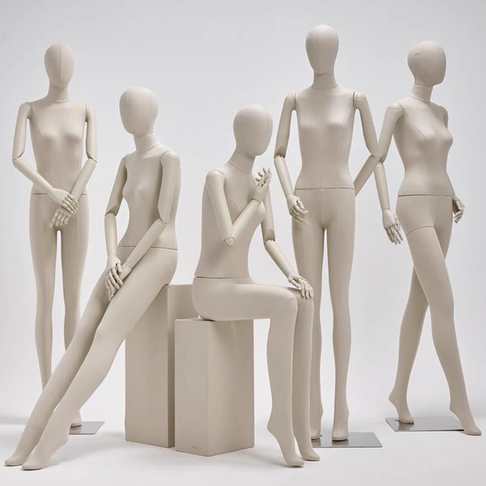 JM0163 Premium Beige Female Full Body Mannequin - 4 Versatile Poses