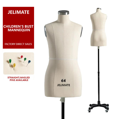 JELIMATE Professional Childrens Adjustable Dress Form (Pin-Insertable & Flocked)