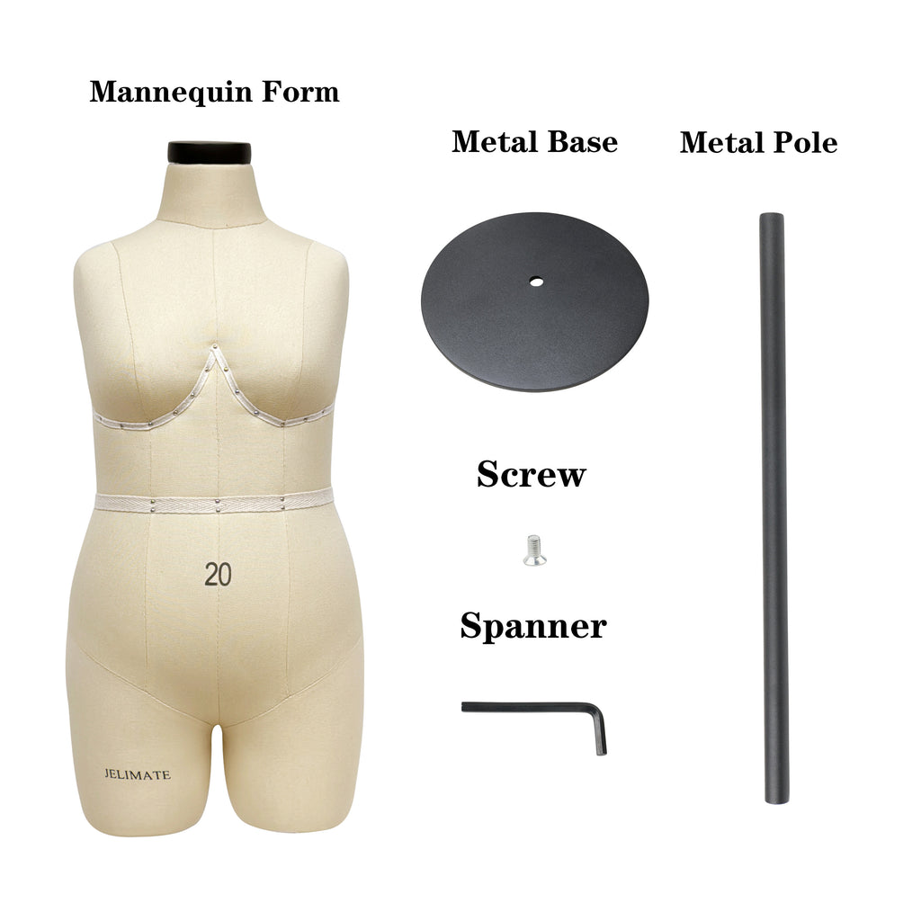 Half Scale Dress Form (1:2) - Plus Size Dress Mannequin (Size 20)