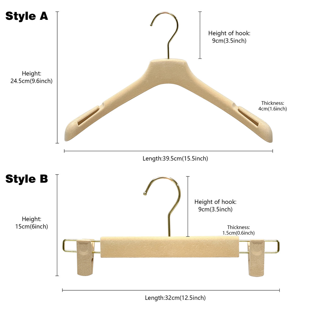Jelimate Luxury Flocking Velvet Hanger,Beige Velvet Clothing Hanger/Pant Hanger,Hollow Shoulder Gold Hook Non Slip Flocking Plastic Hanger,Custom Logo Velvet Dress Hangers,Clothing Store Skirt Shirt Suit Hanger Space Saving Clothes Hangers