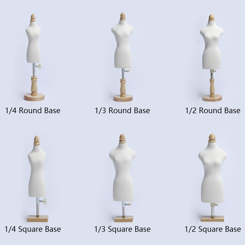 JELIMATE Female Half Scale Dress Form for Sewing,Fully Pinnable 1/3 Or 1/4 Or 1/2