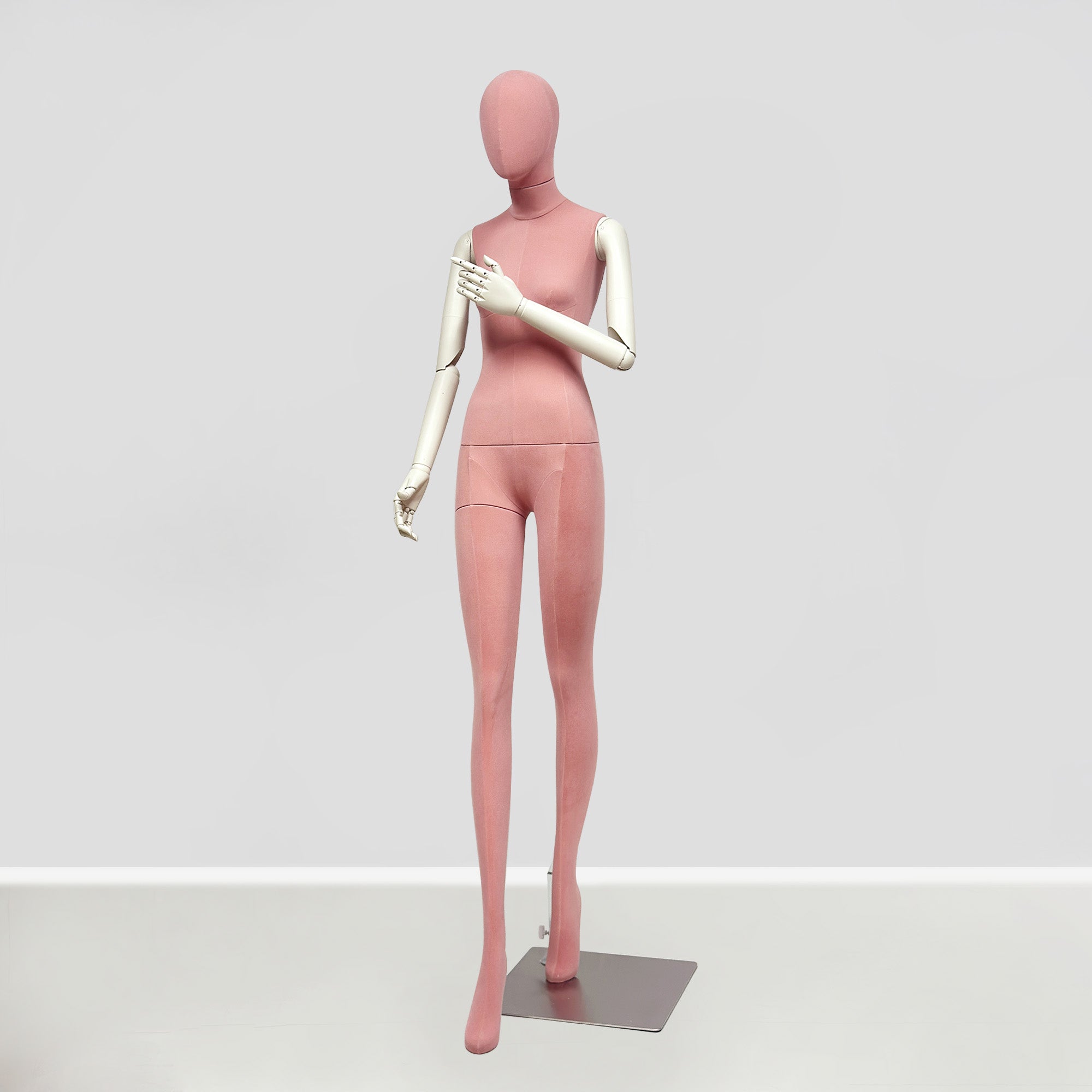 JELIMATE Pink Suede Female Mannequin - Bridal Boutique Wedding Dress Display