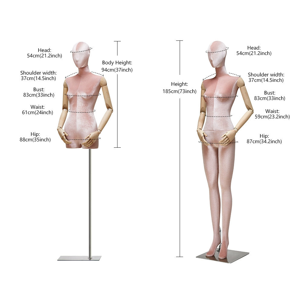 JELIMATE Velvet Heritage Series | Luxury Fabric-Wrapped Female Mannequin