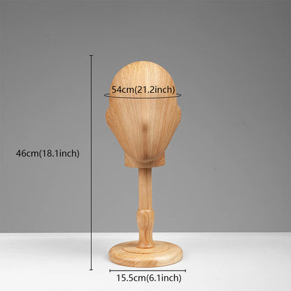 Wood Grain Mannequin Head Display Stand - Tabletop Hat Wig Holder for Retail Stores & Closet Organization