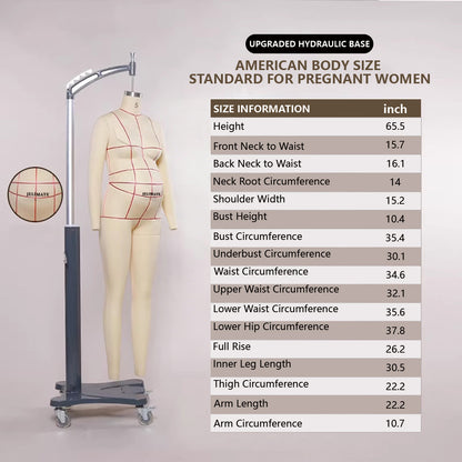 7-9 Months Pregnancy Maternity Dress Form | Optimized for SHEIN Size S Standard