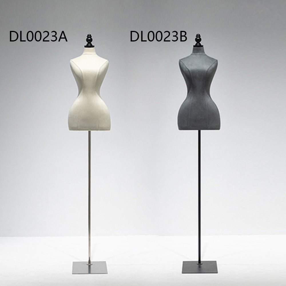 Jelimate High End Bridal Store Wedding Dress Special Mannequin Torso Female,Headless Grey Beige Velvet Dress Form,Women Store Clothing Display Model