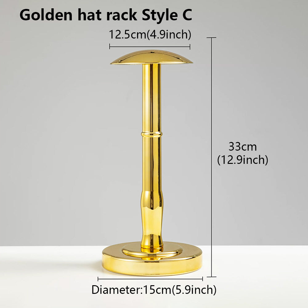 Premium Electroplated Hat Display Stand | Modular Mannequin Head Rack for Retail & Home