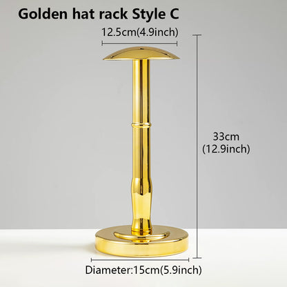 Premium Electroplated Hat Display Stand | Modular Mannequin Head Rack for Retail & Home